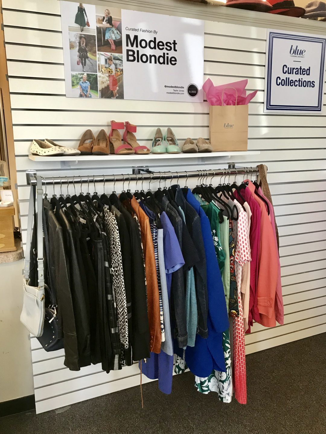 My Curated Rack at blue / A Goodwill Boutique / – Modest Blondie